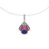 Ruby and Tanzanite Bloom Pendant Necklace